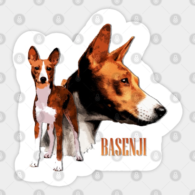 Basenji Sticker by Nartissima